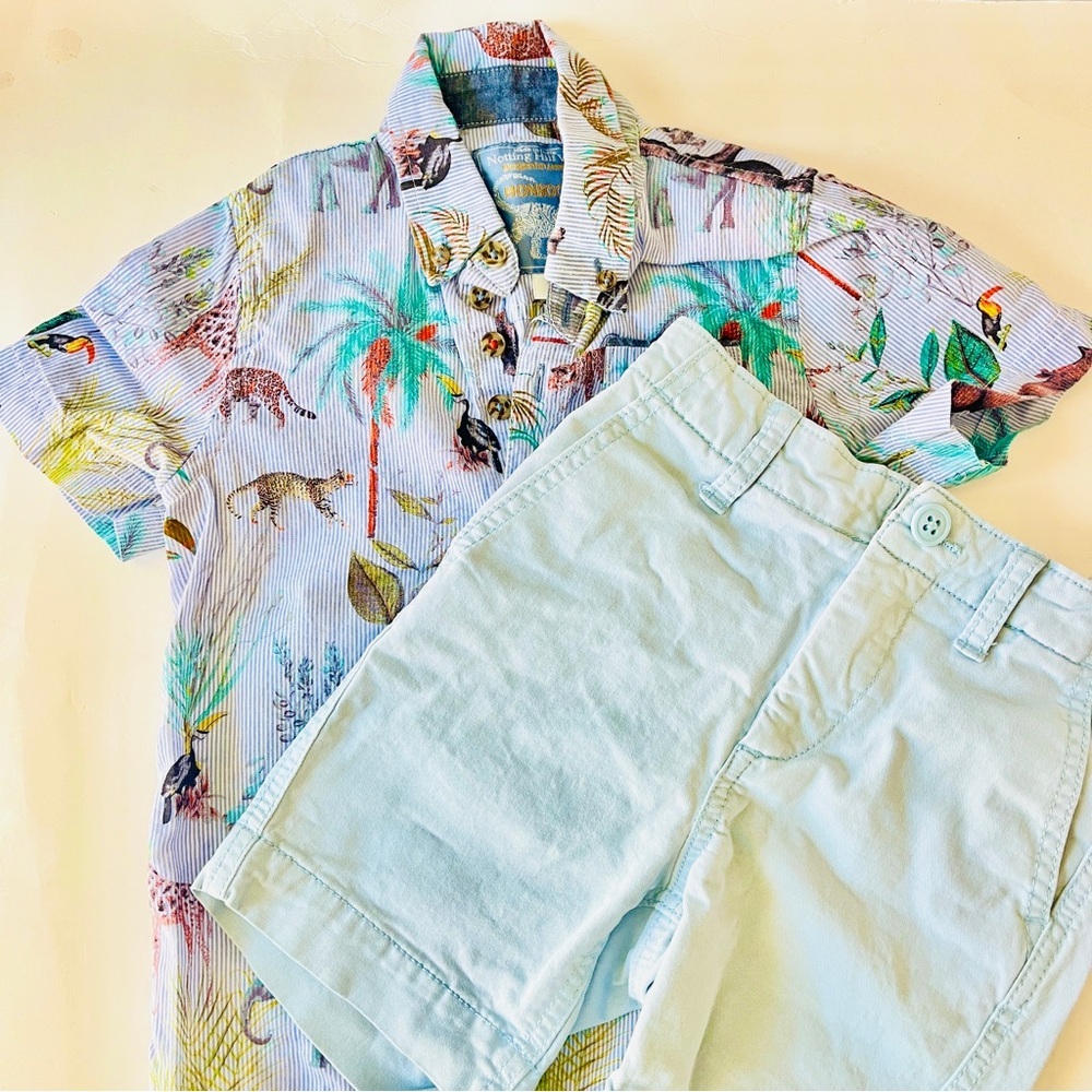 Monsoon Jungle Adventure Kids Shirt and Shorts Set